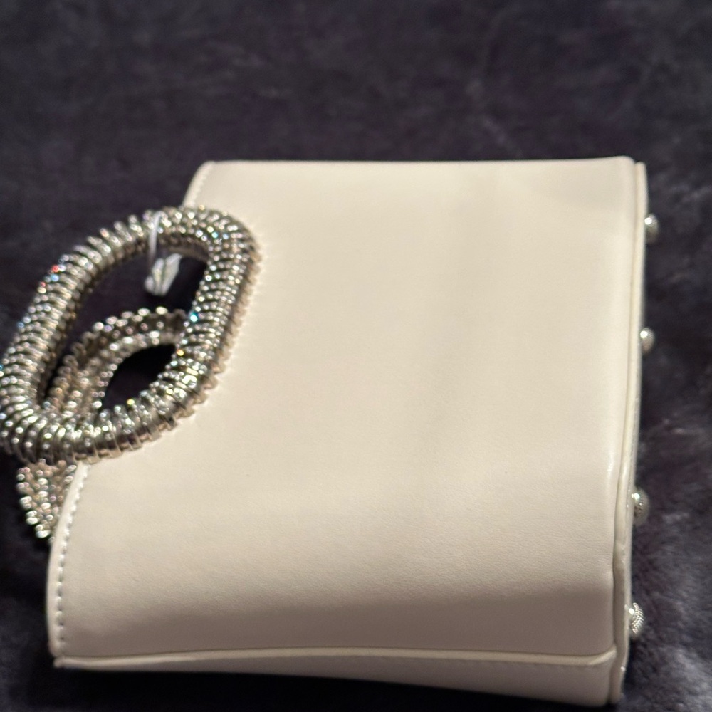 COPY - Urban Expressions Ivory- Alina Handbag with Silver with rhinestone Accen… - Picture 11 of 12